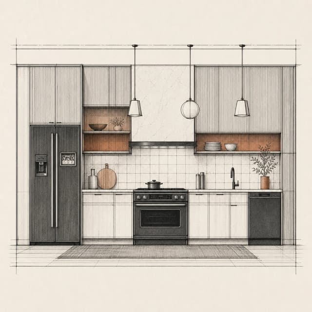 Kitchen Appliances, made with Kitchen Appliances brushes from Interior Elevation Brushes for Procreate