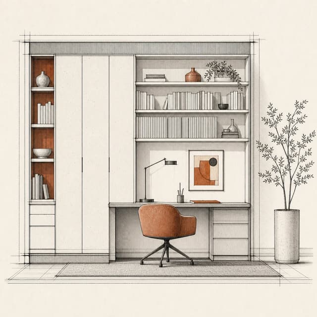 Desks and Cabinets, made with Desks & Cabinets brushes from Interior Elevation Brushes for Procreate