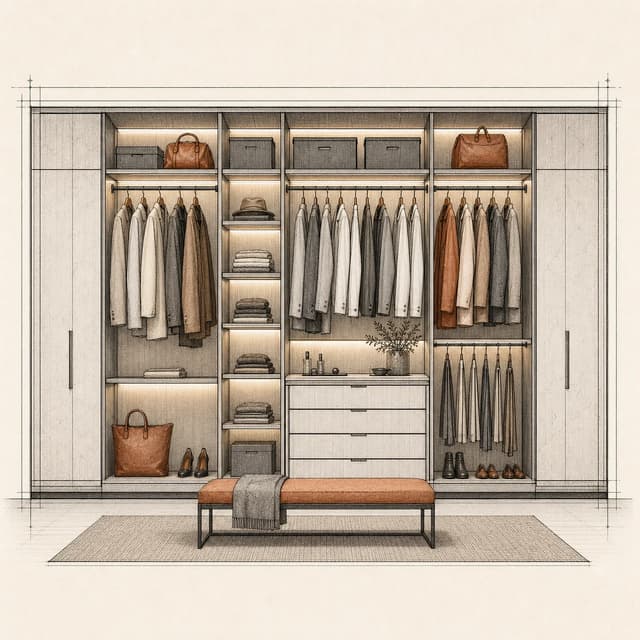 Clothing and Storage, made with Clothing Storage brushes from Interior Elevation Brushes for Procreate