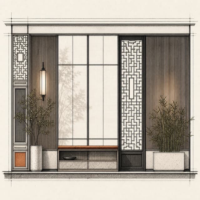 Screens and Partitions, made with Decorative Screens brushes from Interior Elevation Brushes for Procreate