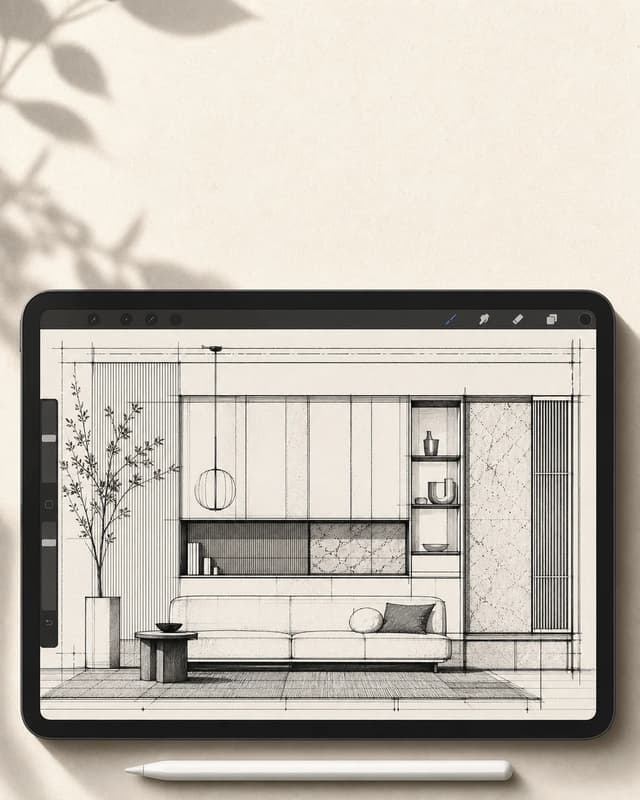 Interior Elevation Brushes for Procreate product cover