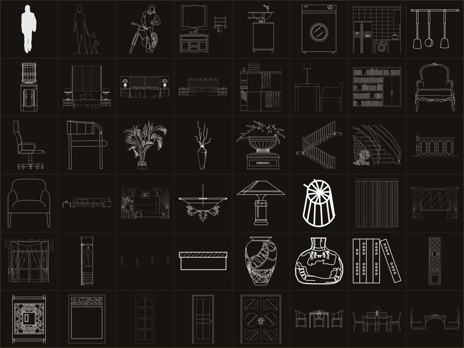 Preview of 48 brushes from Interior Elevation Brushes for Procreate